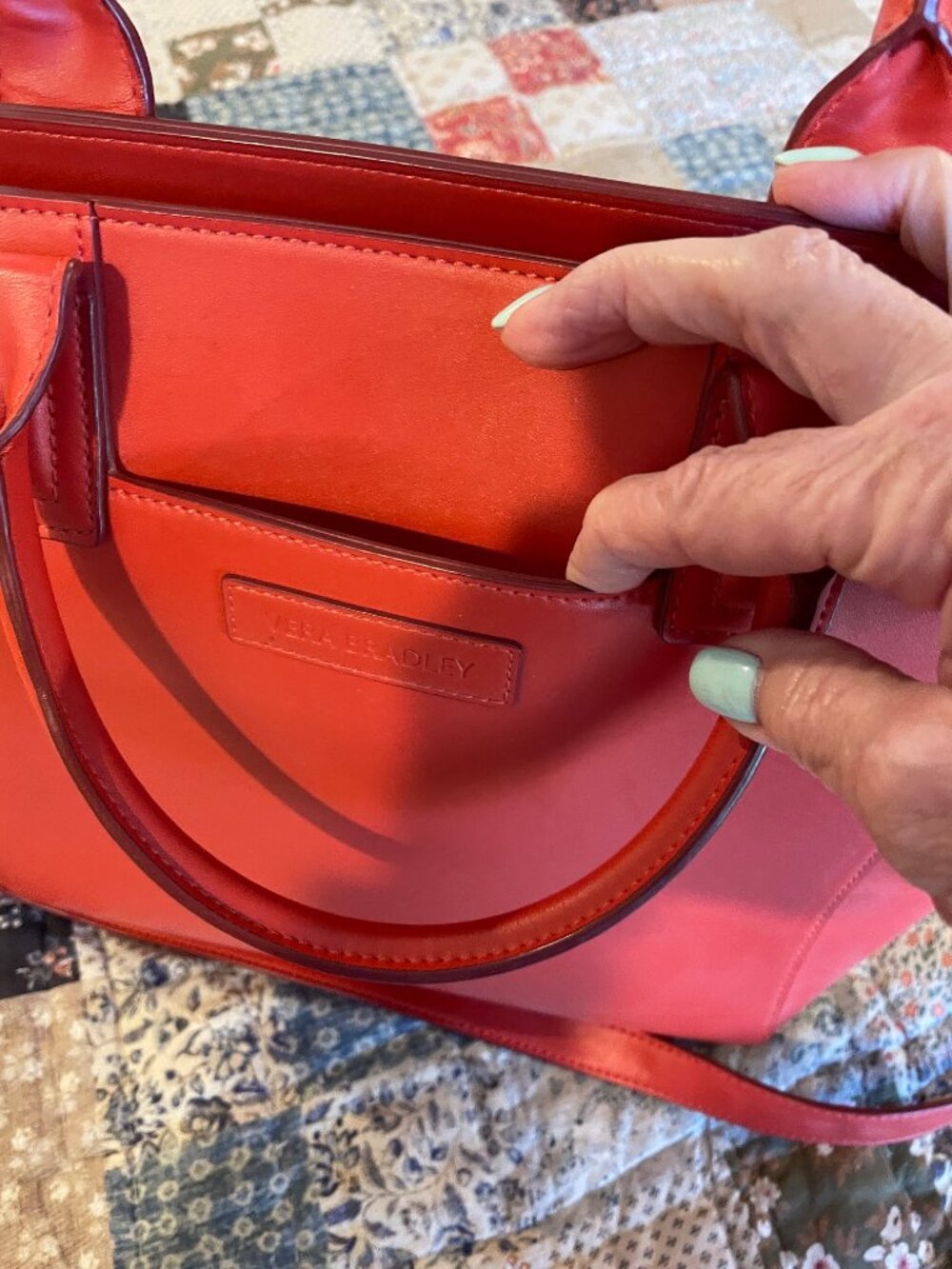 Vera Bradley Faux Leather Satchel/Crossbody - Picture 3 of 10